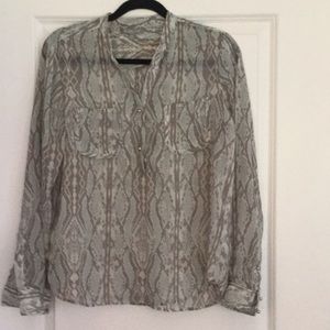 Sheer snake print blouse
